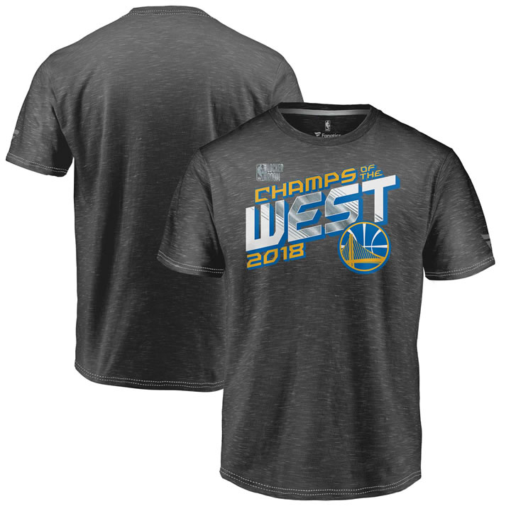 Golden State Warriors Fanatics Branded 2018 Western Conference Champions Locker Room T-Shirt Heather Charcoal,We sell and wholesale Golden State Warriors Fanatics Branded 2018 Western Conference Champions Locker Room T-Shirt Heather Charcoal on line form chian!